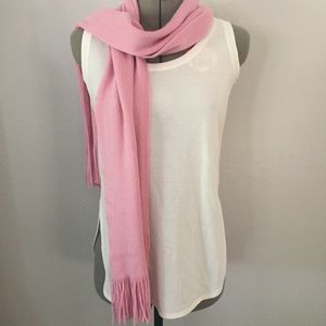 Pink Fringe Scarf